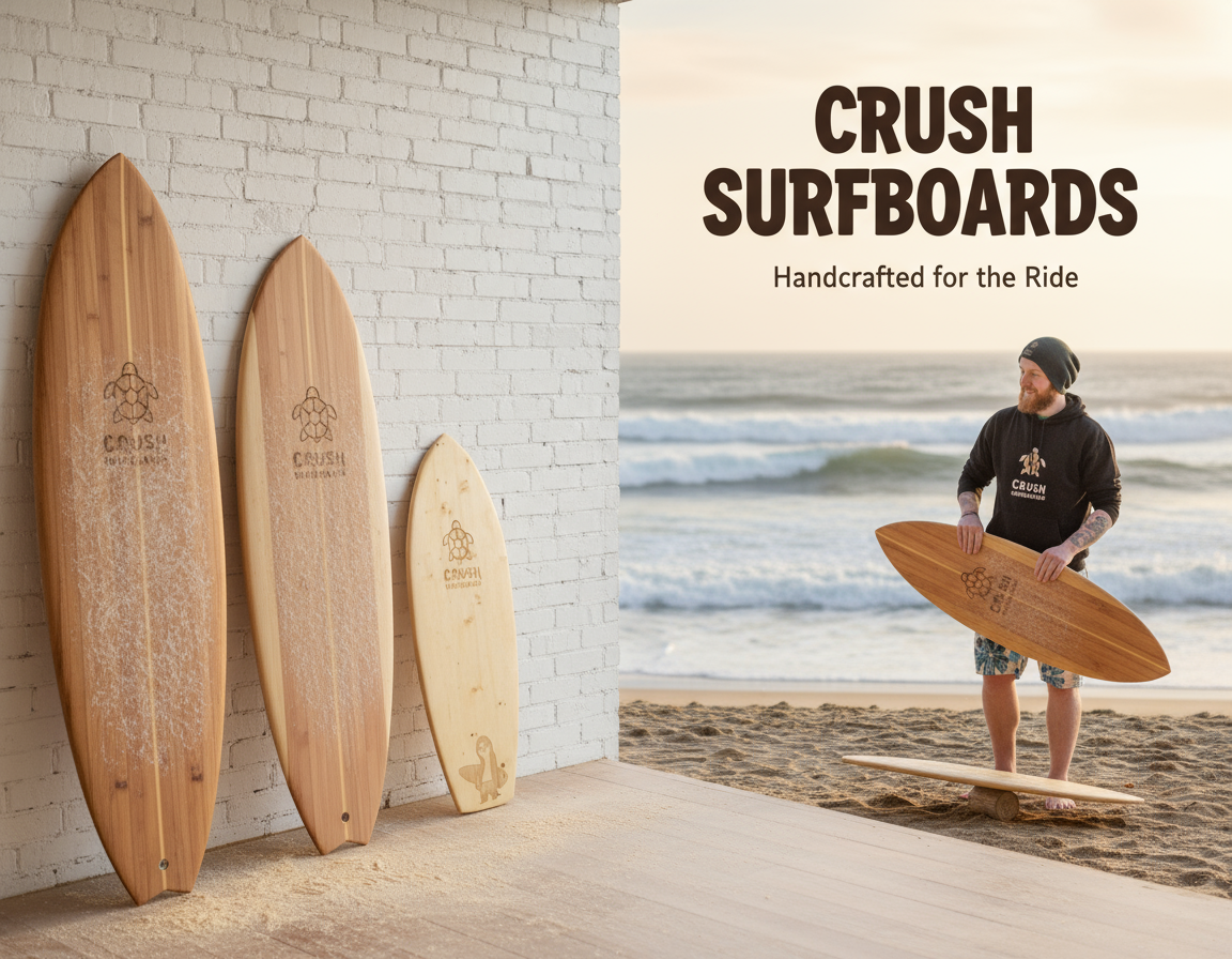 Crush Surfboards Homepage - Wooden Craftsmanship